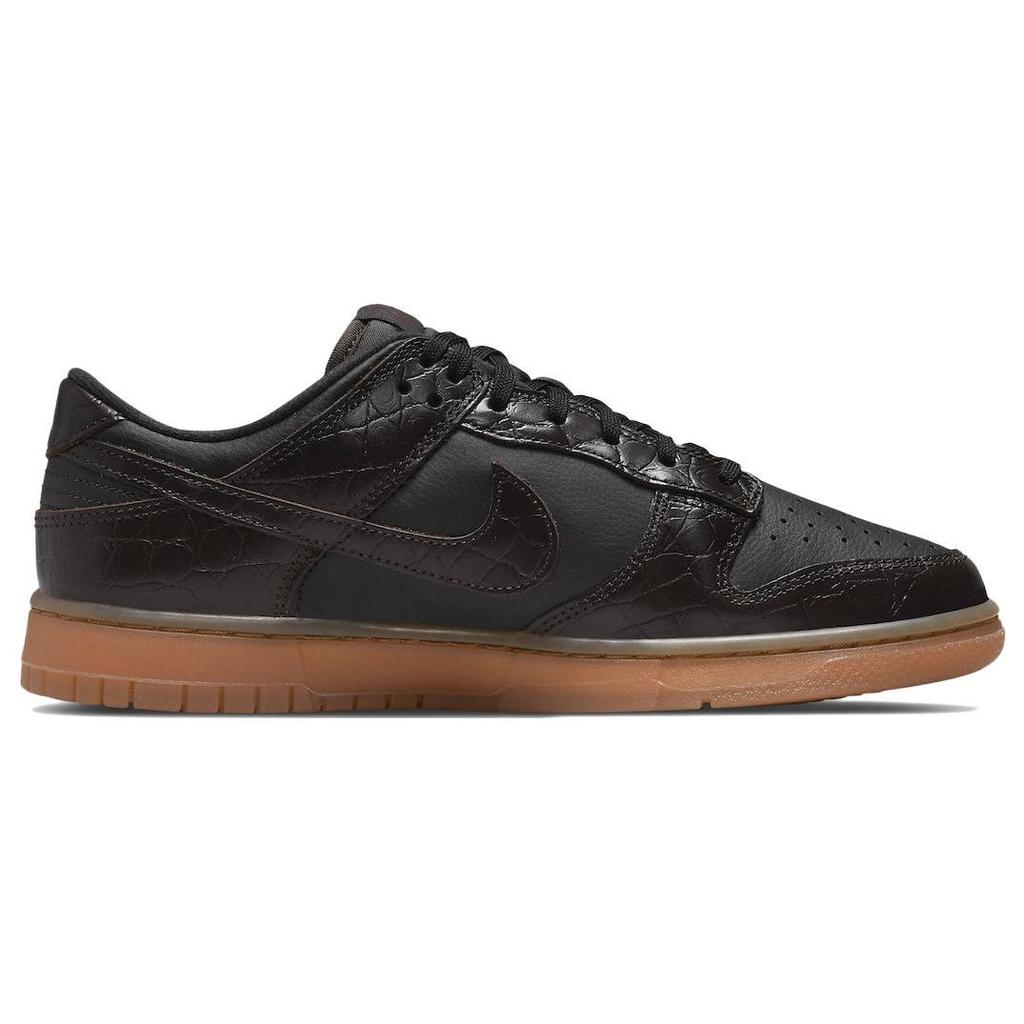 Nike Dunk Low SE Chocolate Croc Men Sneakers Black Velvet-Brown Brown-Basalt DV1024-010