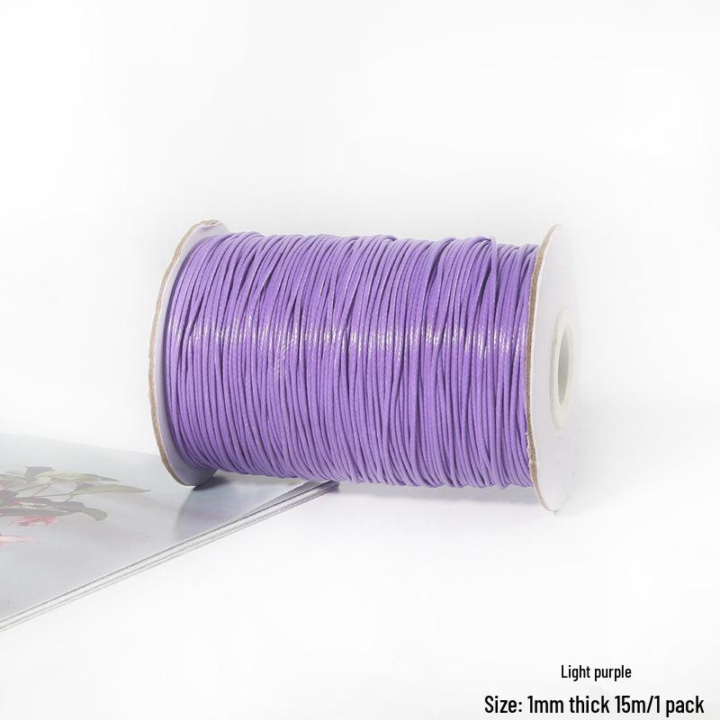 15m 1mm Korean Waxed Cord Faux Leather for DIY Bracelets & Necklaces