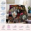 Horror Movie Halloween Flannel Blanket Warm Soft Halloween Christmas Couch Warm Cozy Decorative Decor Gift for All Season
