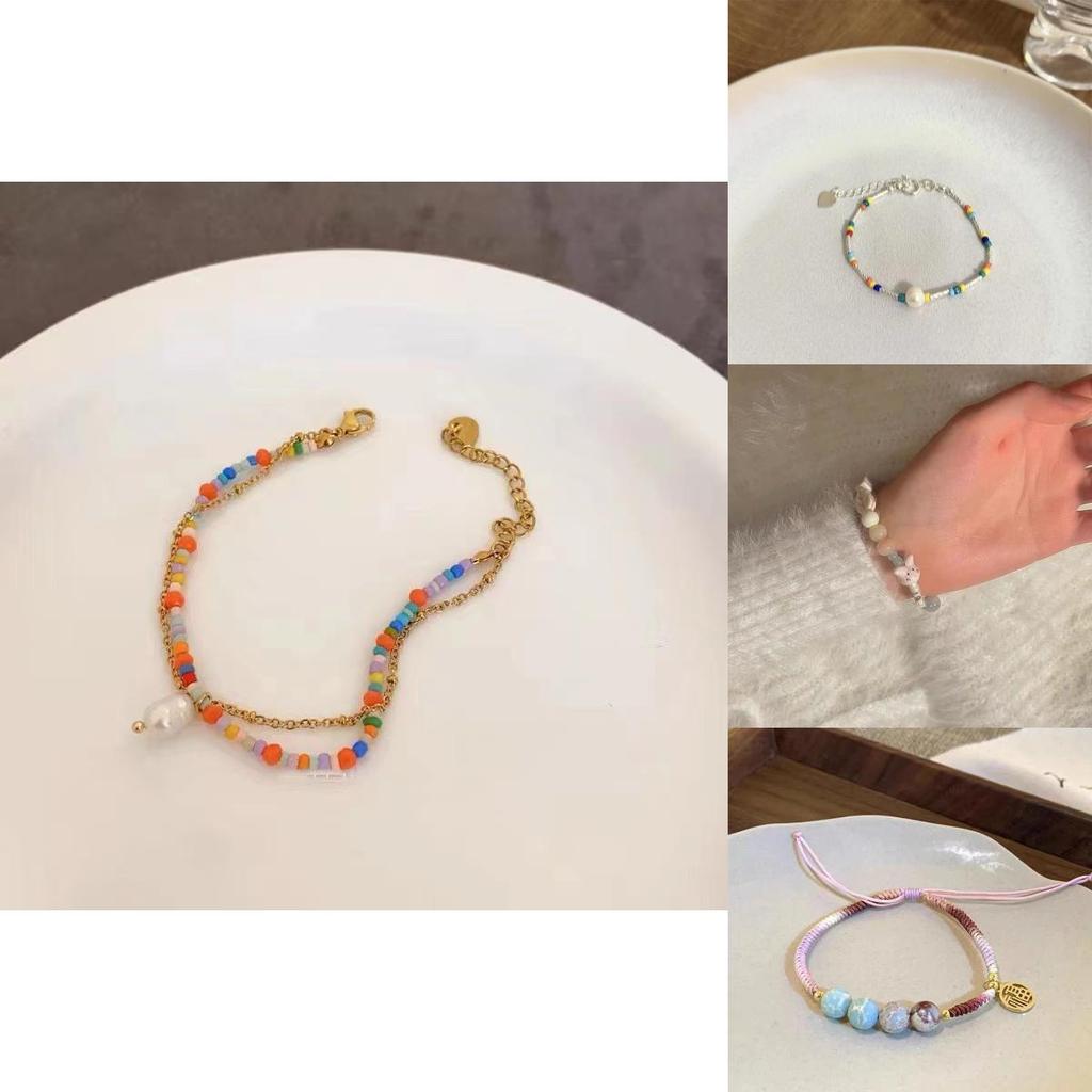 Adorable Alloy Plated Macaron Ceramic Sea Shell Beaded Bracelet Perfect For Gift Giving