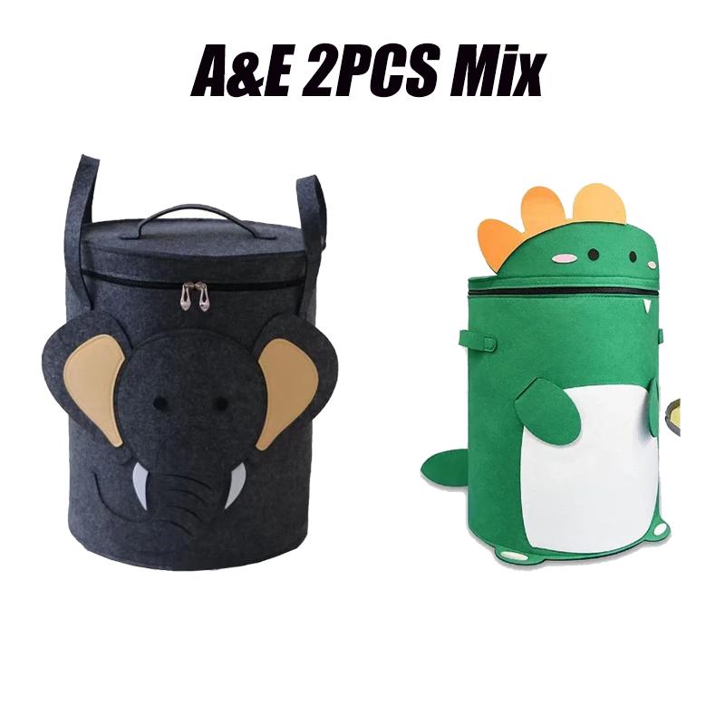 Aufbewahrungseimer für Spielzeug mit großer Kapazität, Aufbewahrungskorb mit Cartoon-Tier, Aufbewahrungskorb mit Deckel, Faltbarer Aufbewahrungskorb, Haushaltswaren