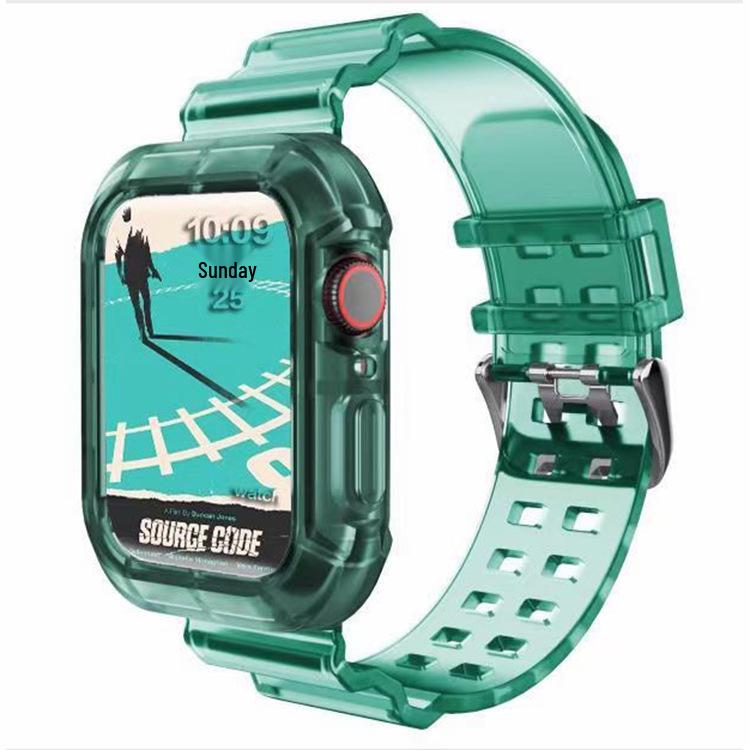 Transparent Glacier Replacement Strap with Integrated Protective Case for Apple Watch Series 7/SE/6