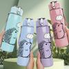 1PC Hedgehog Spiky Animal Print 750ml Color Plastic Sports Water Bottle Leakproof Flip Straw Lid Suitable for Sports Office Home Use