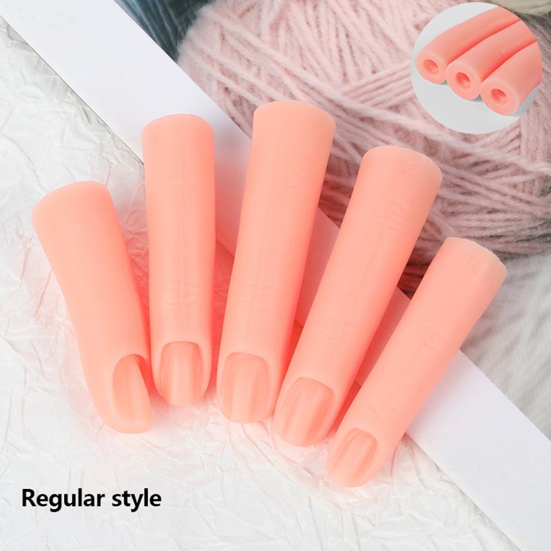 5 bucăți/set Nail Art Practică mâna deget fals unghii din silicon cu magnet care pot fi introduse farfurie pentru unghii instrumente de manichiură afișare