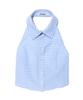 YOUHEE Check Halter Neck Shirts Light Blue