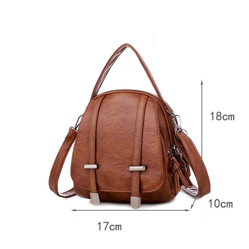 Multi-Functional Soft PU Leather Small Shoulder Bag For Women Vintage Fashion Crossbody Bag Female Purse Cell Phone Handbag