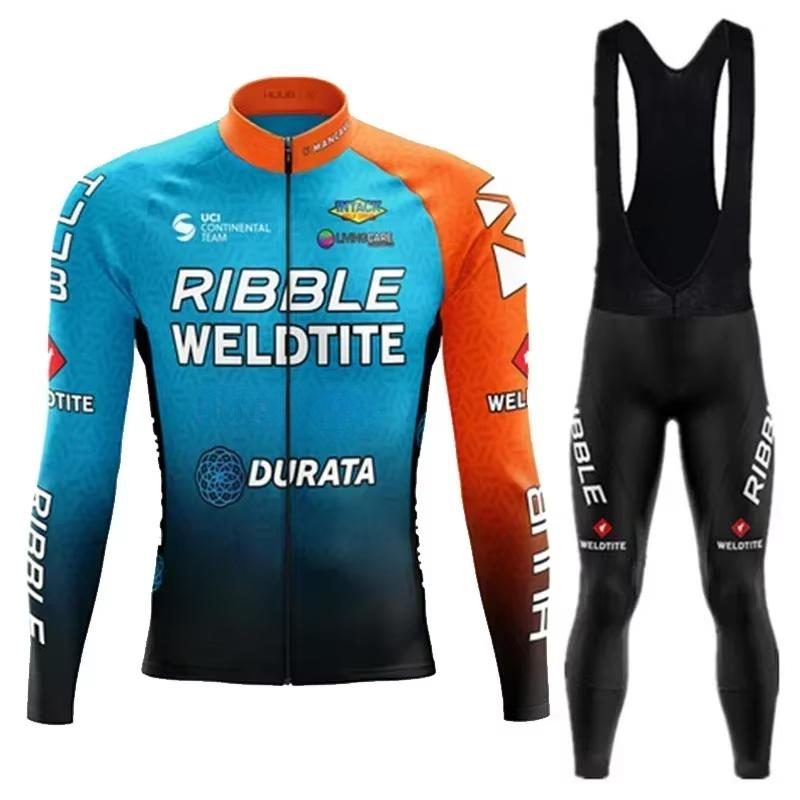 2026 White  Cycling Jersey Set Ribble Weldtite Cycling Clothing Autumn Men Road Bike Shirt Bicycle Tights Mtb Maillot Culotte