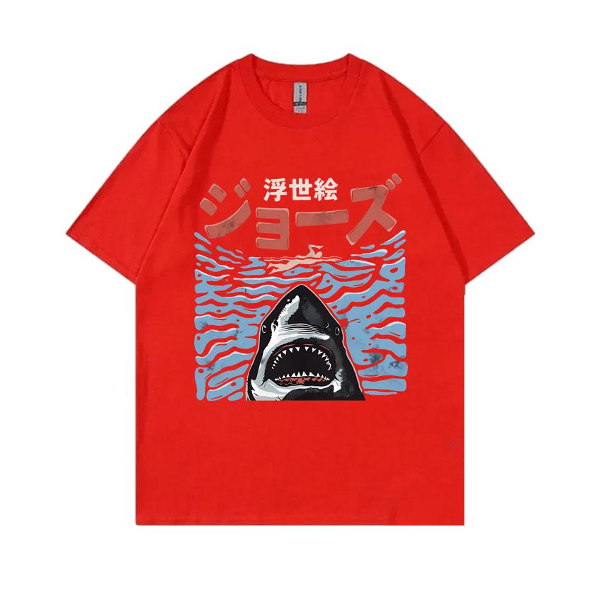 

Japanese Vintage Shark Week Funny Meme Tshirt Men Women Fashion Casual Oversized T Shirts Men s Pure Cotton Short Sleeve T-shirt S