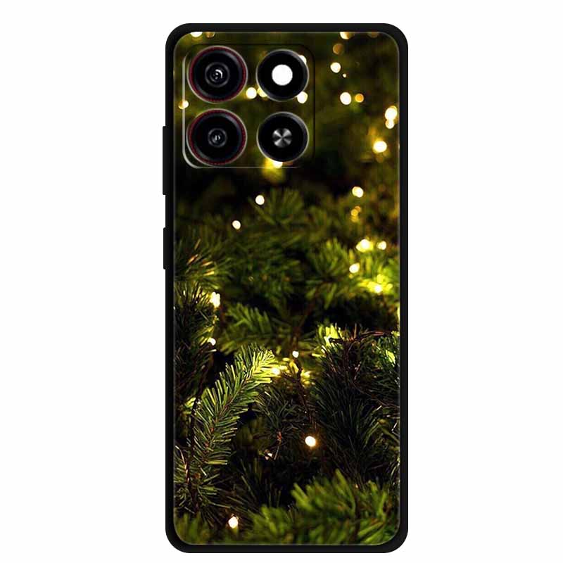 Christmas Cover For ZTE Blade A35 A55 Case Black Silicone Cases for ZTE Blade A55 Cartoon Santa Claus Christmas Tree Back Cover