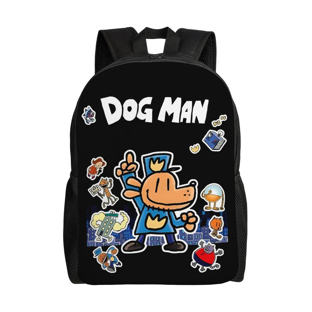 Dog Man Cartoon Teenage Backpack Outdoor Student Business  Daypack for Men Women College Canvas Bags