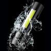 Strong Light Flashlight LED Bright Light Emergency Flashlight USB Charging with Side Light Zoom