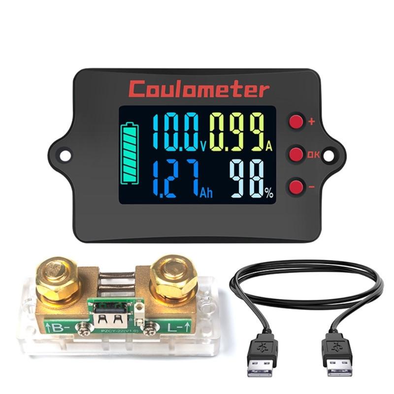 High Precised 36V 24V Battery Counter Coulombmeter with USB Power Cable for Accurate Voltage and Current Readings