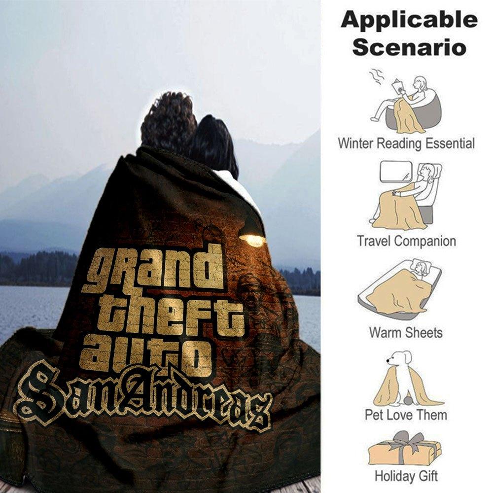 1pc Grand Theft Auto Soft Flannel Blanket with Designer Print A Cozy Blanket for All Seasons, Perfect for the Couch, Bed, Office