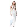 Women's Summer Beach Long Dress New Solid Colour Hollow Out Beach Dress Strappy Bikini Swimming Costume Cover Up