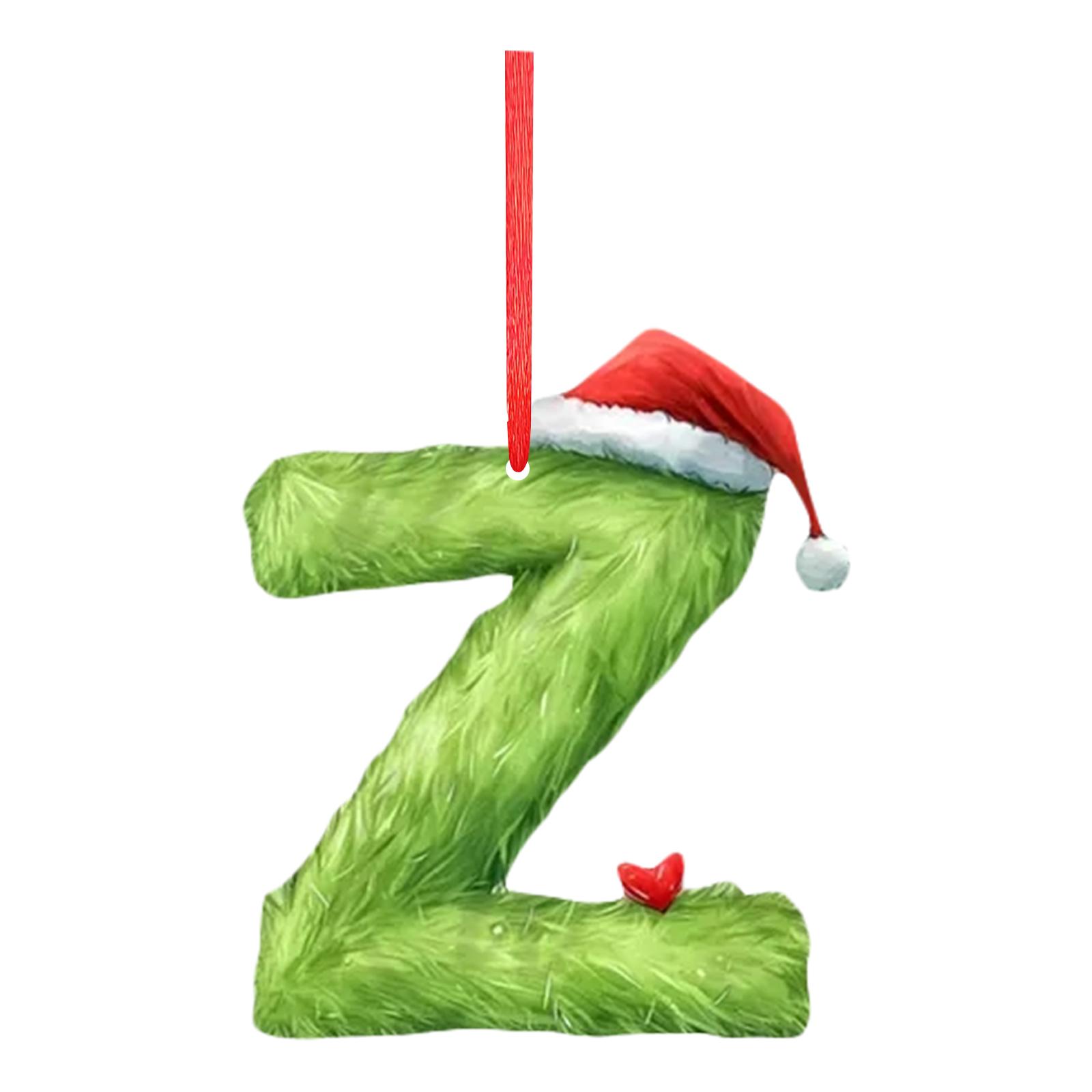 

2D 26 Letter Christmas Ornaments Acrylic Flat Christmas Tree Home Decorations Ornaments One Size