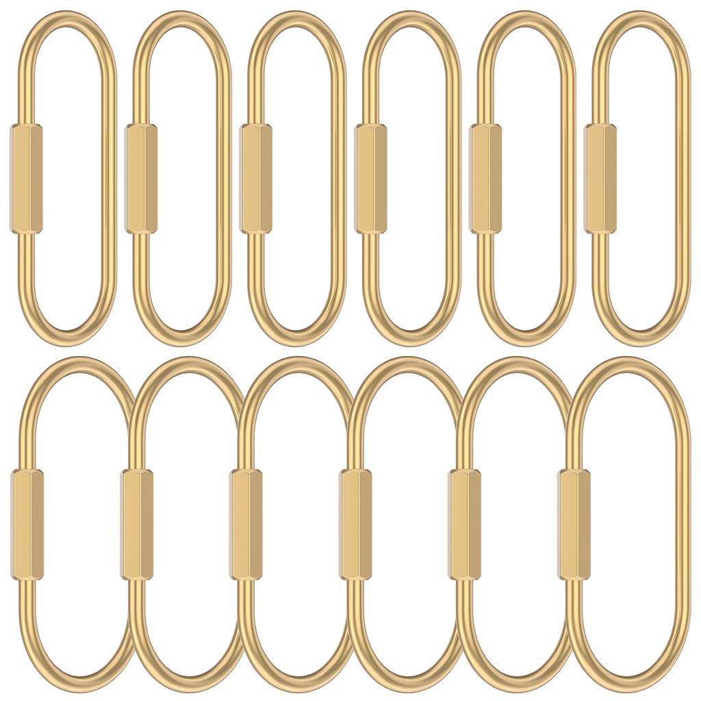 Brass Key Ring Gold Key Chain Organizer Holder Men Women Keychain with Secure Screw Locking for Key Handbag Mountaineering Bags