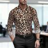 2026 Nuova Camicia da Uomo Personalità Retrò Stampa Leopardata Manica Lunga Business Slim Fit Tendenza Moda Top Casual da Uomo