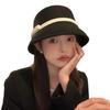 Princess Cloche Hat Handmade Woolen Hat Elegant Sun Hat Surprise Gift for Girlfriend for Vacations French Style