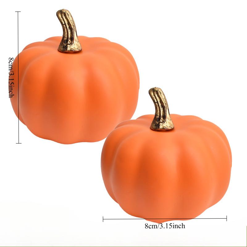 2Pcs Artificial Pumpkin Set, Faux Pumpkin Simulation Pumpkin Model, Decorative Fake Pumpkin for Halloween Thanksgiving Table Centerpiece