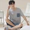 "2024 Men's Thin Cotton Short-Sleeve Pajama Set - Summer Style, Large Sizes Available"
