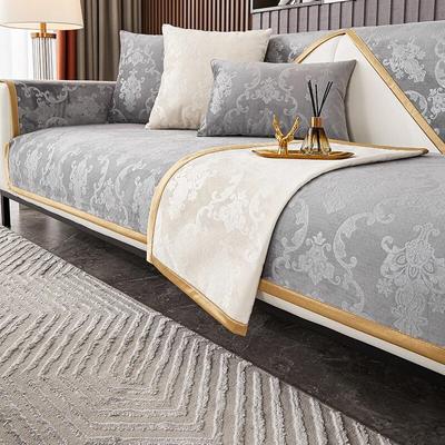 Non-slip Sofa Cover Jacquard Soft Plush Sofa Towel Cushion Cover For Living Room Cushion Sofa Slipcovers Couch Covers Gold Edge