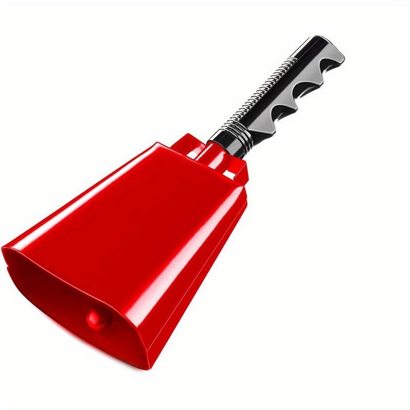 

1pc Iron Cowbell with Handle Hand Percussion Cowbells Red White Cow Bells Cheering Bell Atmosphere of The Group Brass