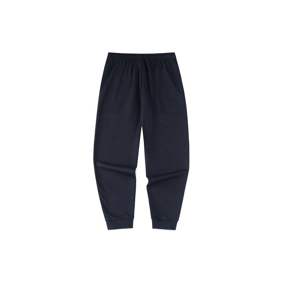 Anta Training Series Solid Color Elastic Waist Tapered Knit Sports Pants Men Pants Black 952357303-1