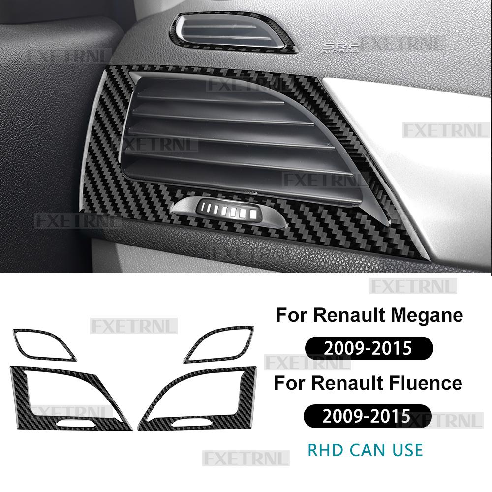 Sticker For Renault Fluence Megane 3 RS 2009 2010 2011 2012 2013 2014 2015 Car Real Soft Carbon Fiber Both Side Air Outlet Trim