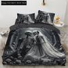 Comforter Skull Wedding Cartoon Comforter Sets Bedding Set Double Queen King Twin Full Size Boys Girls White