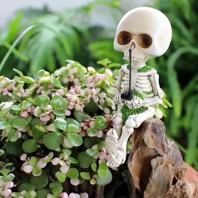 Creative Skeleton Fishing Series Ornaments Fun Home Desktop Decoration Black Witch Fishing Resin Jewelry Gifts