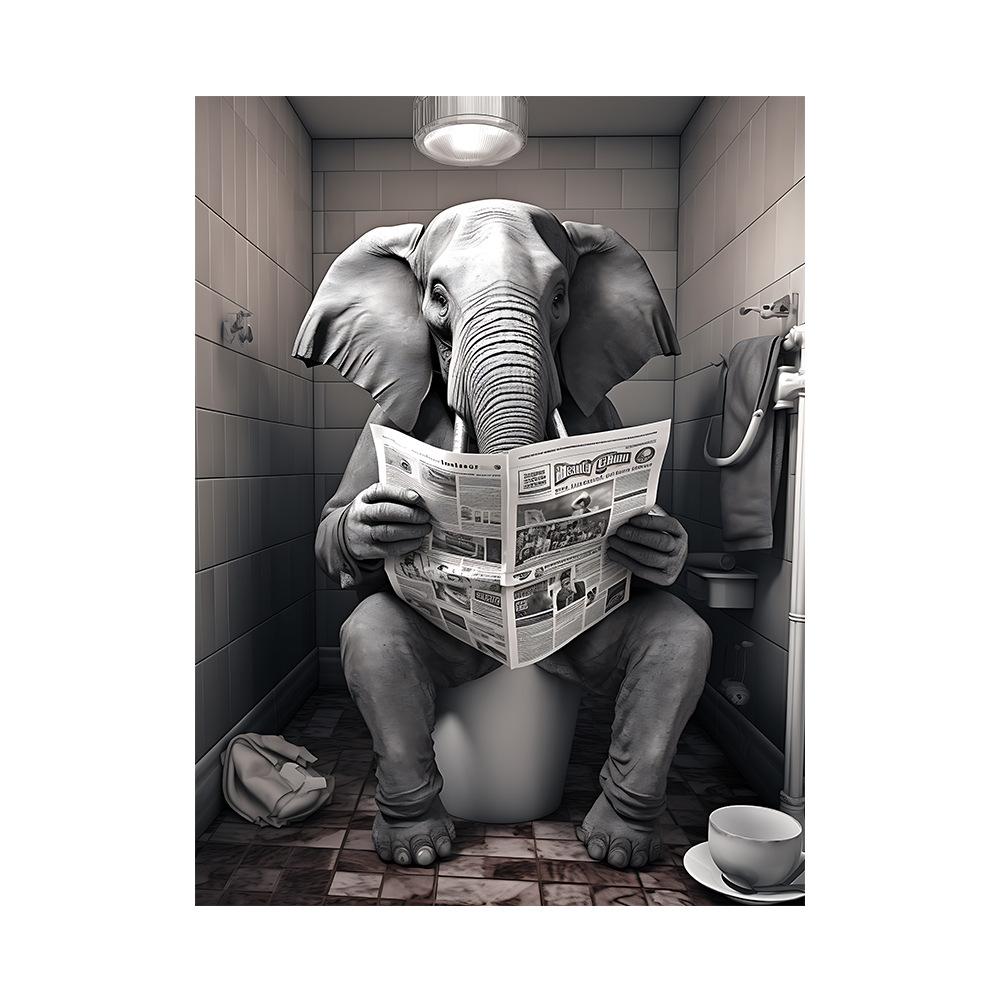 

Ванная комната Стена Милый Забавный Животный Плакат Печать Ванна Туалет Юмор Холст Картина Корова Панда Чтение Газеты Комната Домашний Декор 30x40cm