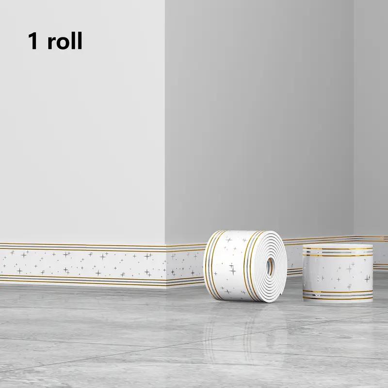 1PZ 5m x 10cm Battiscopa Autoadesivo Ispessimento Schiuma Flessibile Adesivi Murali Nastro Vita per Davanzale Scale