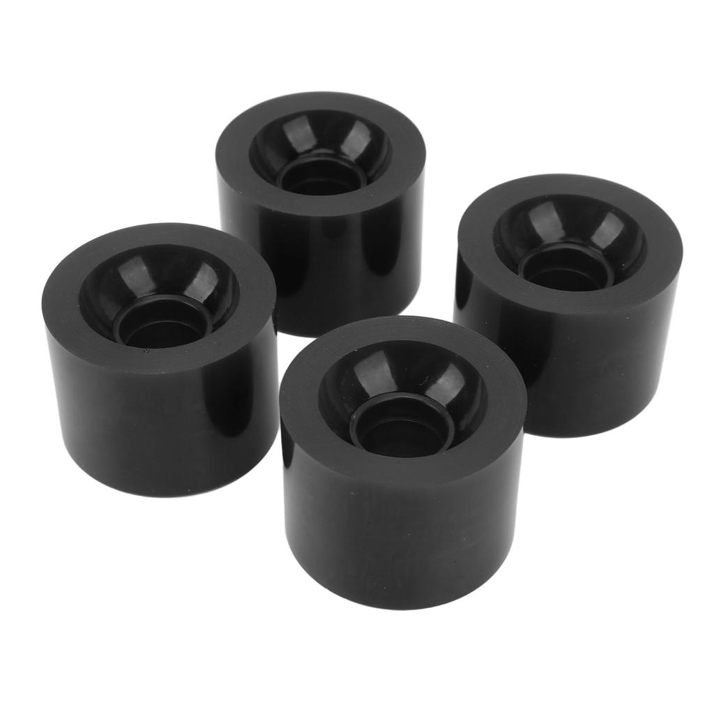 4PCS PU Skateboard Wheel Replacement Low Noise Multifunctional Land Surfboard Roller Casters Black