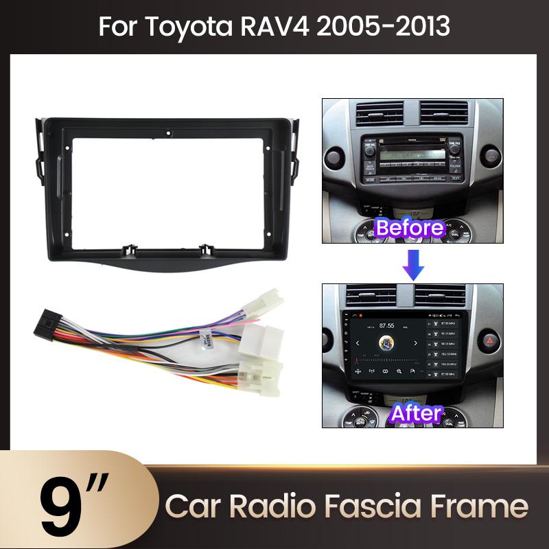 

Car accessories - Wiring Harness Trim Frame 9 Car Radio for Mounting Toyota RAV4 2005 2006 2007-2013 Media Player Centre Console Kit Cable