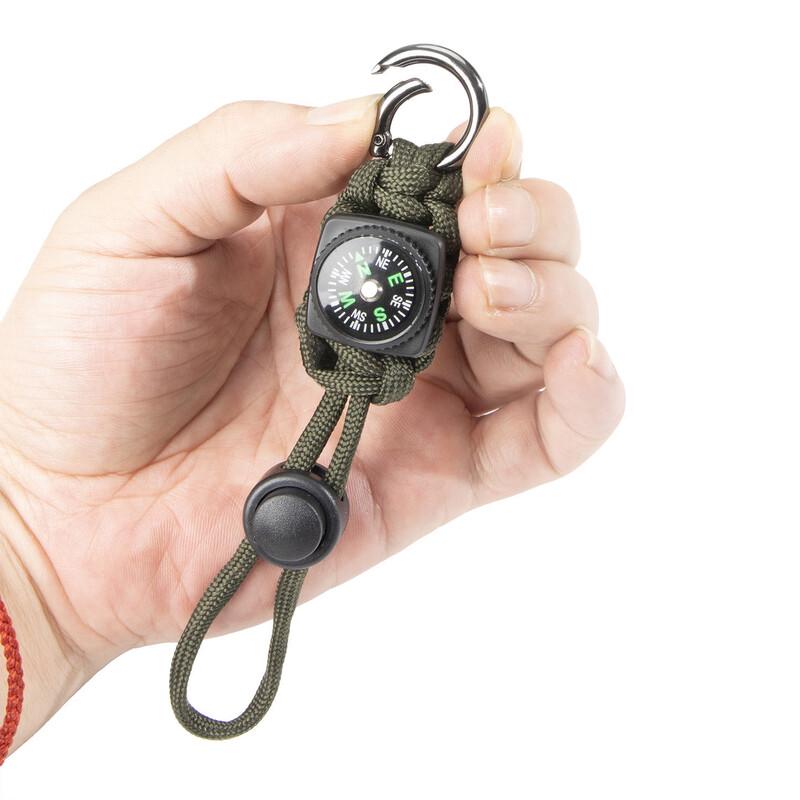 Braided Lanyard Keychain with Compass