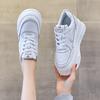 Fashion 6CM Women Shoes Chunky Sneakers Out Genuine Leather Casual White Wedge Shoes Autumn Platform Heel Pumps Mujer Bombas Breathable