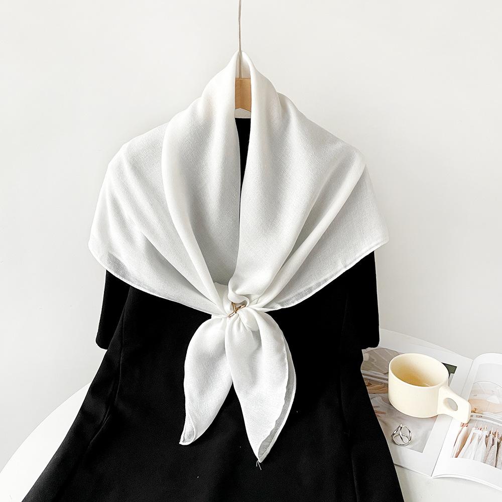 90 * 90cm Summer Women'S New Medium To Long Scarf Shawl Breathable Sunscreen Fashionable Versatile Premium Silk Scarf