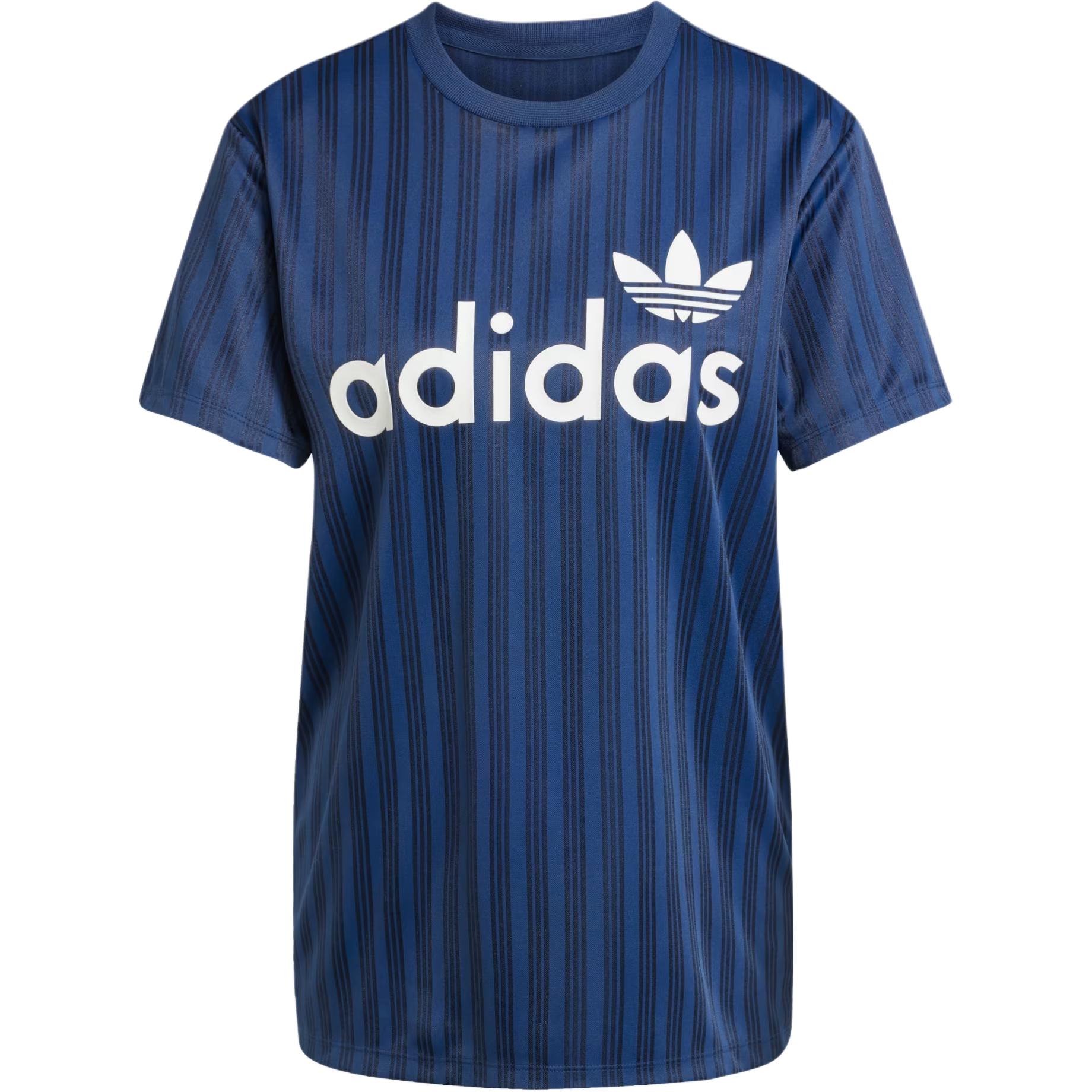 Adidas Originals Logo Loose Fit Short Sleeve T-Shirt Women Tops Indigo JC7699 S