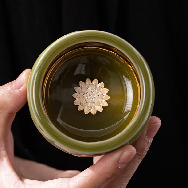 Chaxun Golden Lotus Celadon Tea Cup