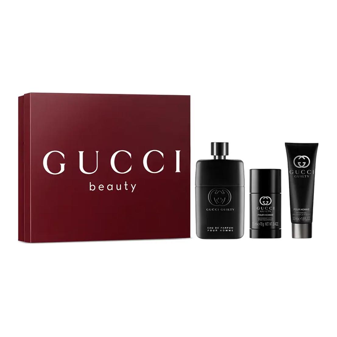 Gucci Guilty Pour Homme Подарочный набор EDP 90ml Perfume+70g Deodorant Stick+50ml Shower Gel