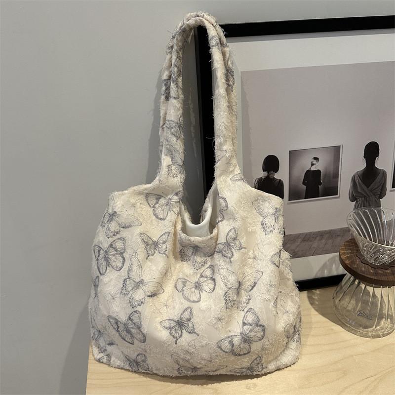 Summer 2024 Stylish Casual Vintage Lace Tote Bag Large Capacity For Commuting Daily Use