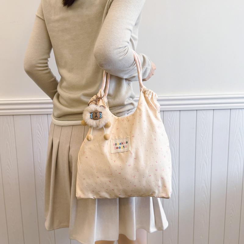 Fashion women's bag simple rabbit shoulder bag female student Korean version canvas bag cartoon large capacity handbag commuter bag