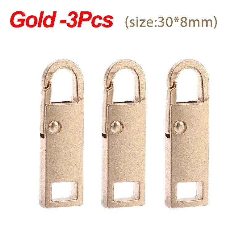 1/10pcs Durable Tool Free Zipper Repair Instant Replacement Metal Pull Slider Universal Detachable for Luggage Bags Clothing