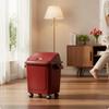 Wheeled Trash Can with Attached Lid Lidded Bin Mobile Garbage for