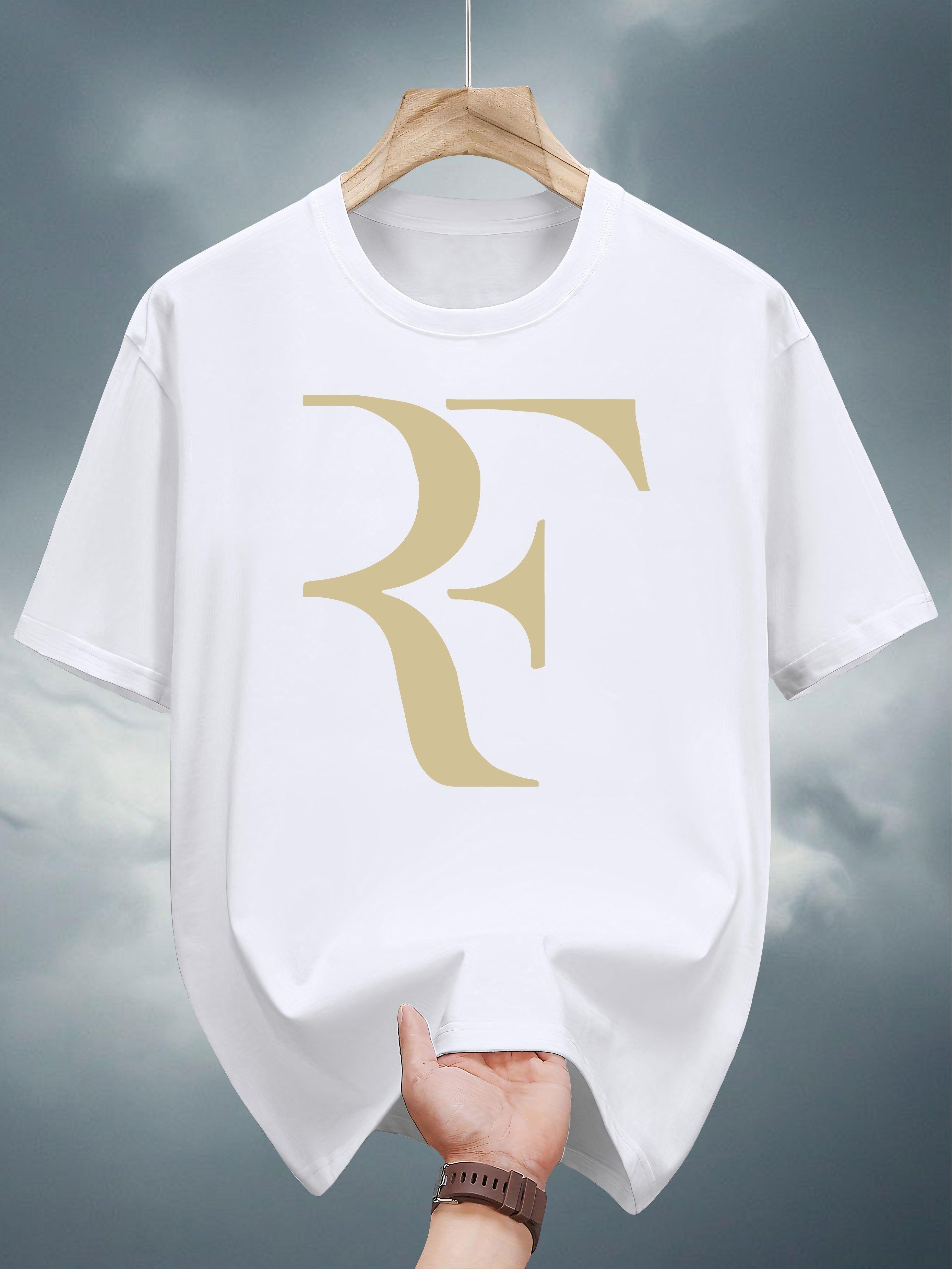 Graphic Print T-shirt - Casual Summer Short Sleeve Tee with Bold F Design S