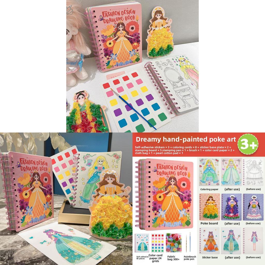 Interactief Tekenboek met Prinsessen en Doe-het-zelf Materiaal voor Creatieve Kinderen