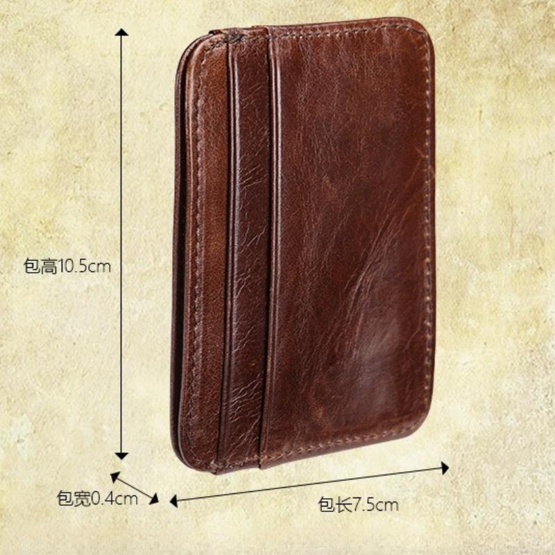New Thin Vintage Men's Genuine Leather Small Wallet Slim Credit Card Holder Money Bag ID Card Case Mini Purse For Male