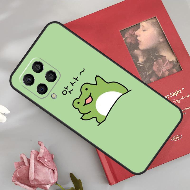 Mint Green Funny Frog Case For Samsung Galaxy M33 M15 M55 M13 M23 M53 M31 M51 M14 M34 M54 M20 M30s M32 M52 Cover