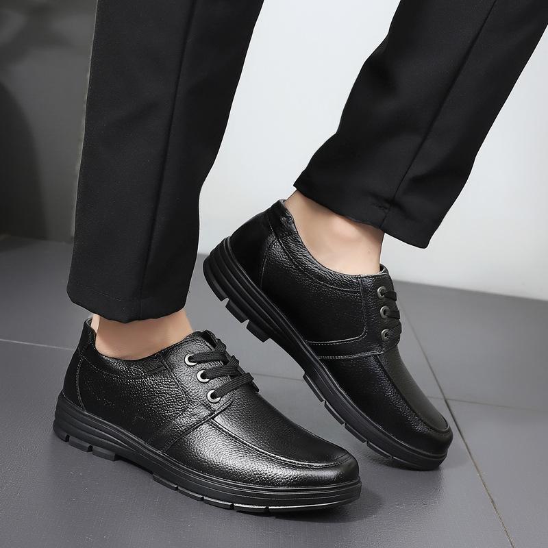 Fashion High Quality Genuine Leather Shoes Men Flats Fashion Men's Casual Shoes Brand Man Soft Comfortable Lace Up Black 99