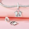 Authentic Original Copper Metal Charm Bead Components Luxury Pink Family Affection Pendant Bead Component Bead Components Compatible With Bracelet